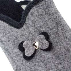 Pantofole da Donna in feltro grigio con fiocco Stilrosa