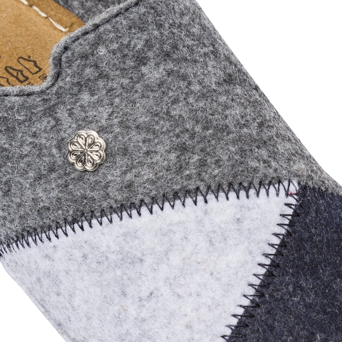 Pantofole da Donna in feltro grigio e blu Flex'is