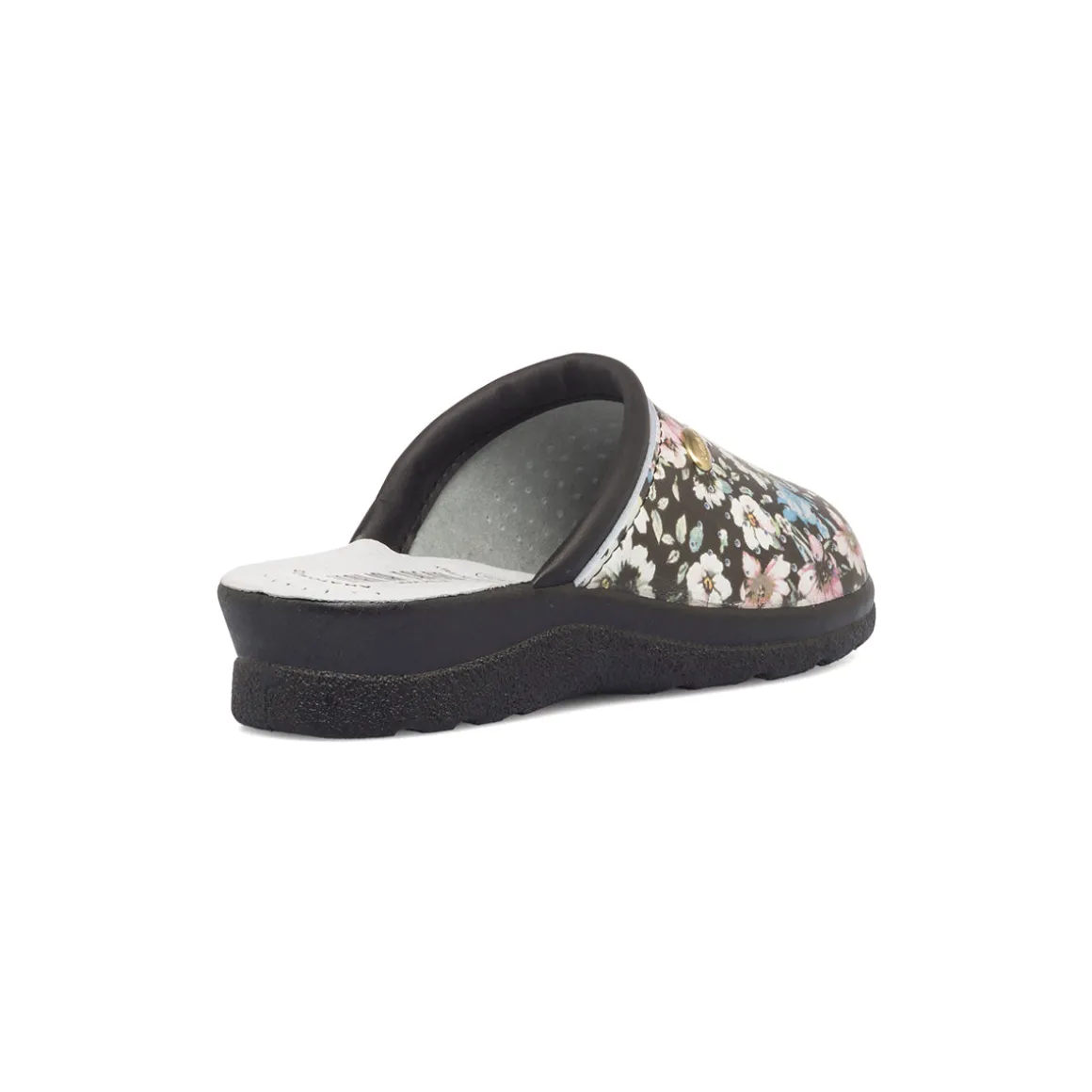Pantofole da donna nere con sottopiede anatomico Italia Trend