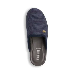 Pantofole da Uomo blu con dettaglio a quadri Italia Trend