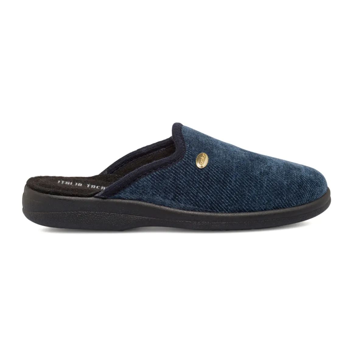 Pantofole da Uomo blu effetto ciniglia Italia Trend