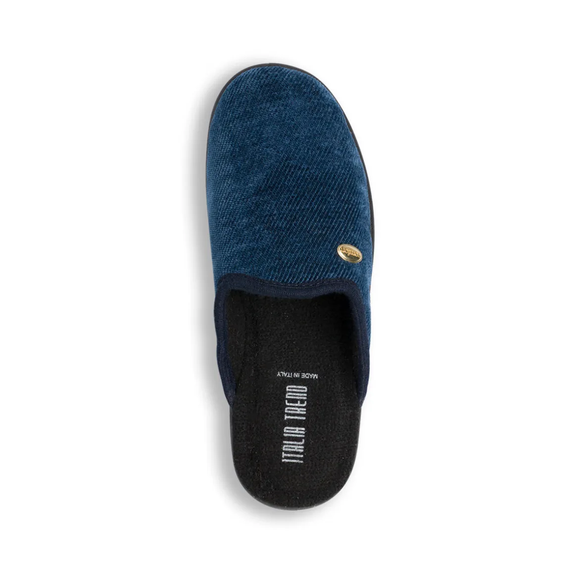 Pantofole da Uomo blu effetto ciniglia Italia Trend