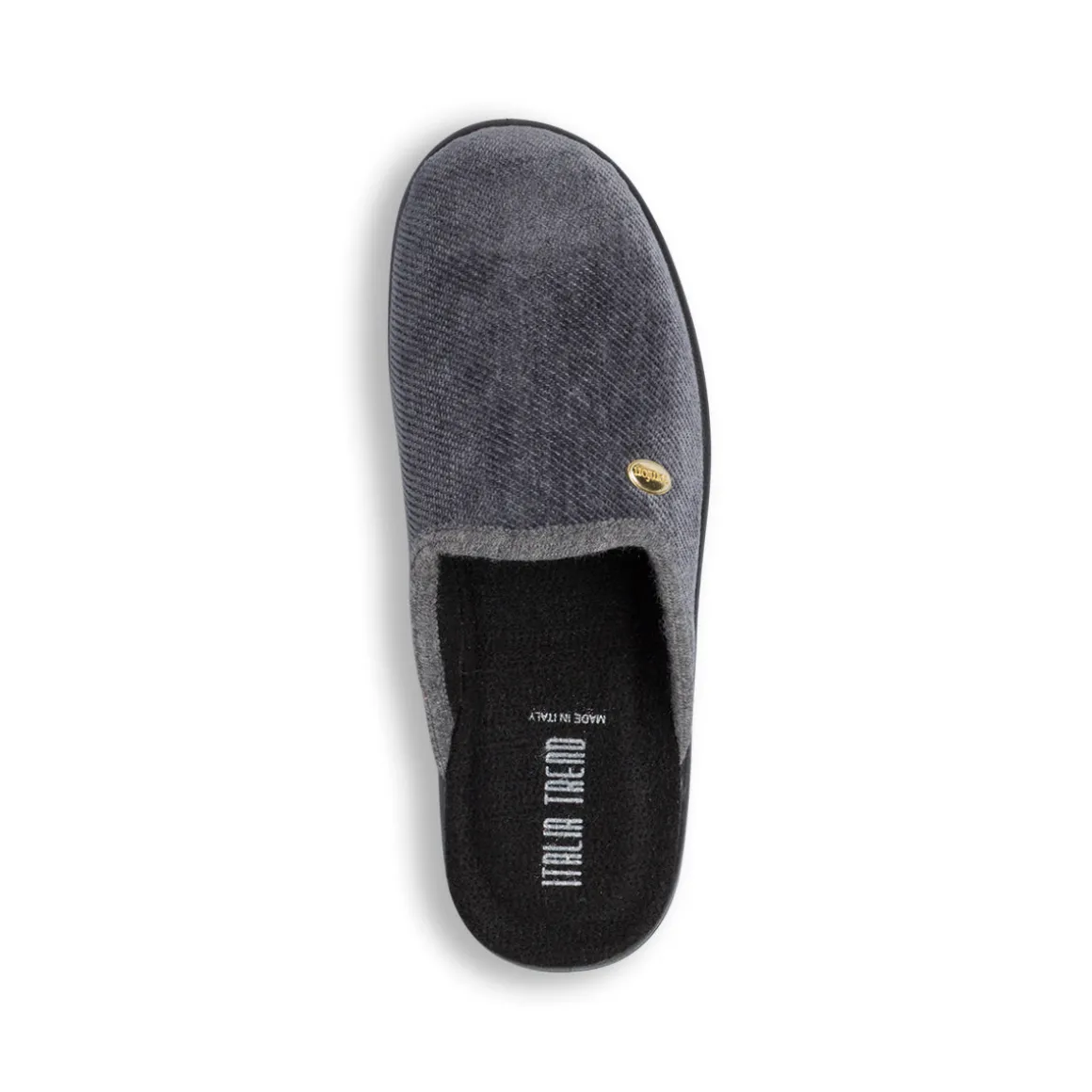 Pantofole da Uomo in tessuto grigio effetto ciniglia Italia Trend