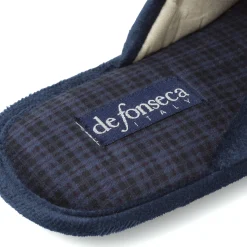 Pantofole da Uomo in Tessuto Blu con suola flessibile De Fonseca
