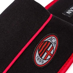 Pantofole da uomo nere con logo Milan