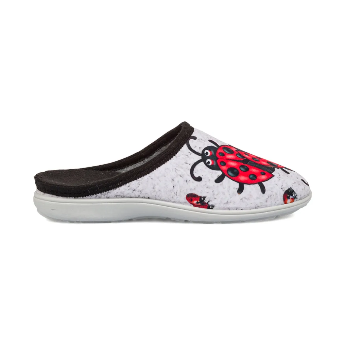 Pantofole grigie con stampa coccinella da Donna Italia Trend