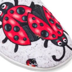 Pantofole grigie con stampa coccinella da Donna Italia Trend