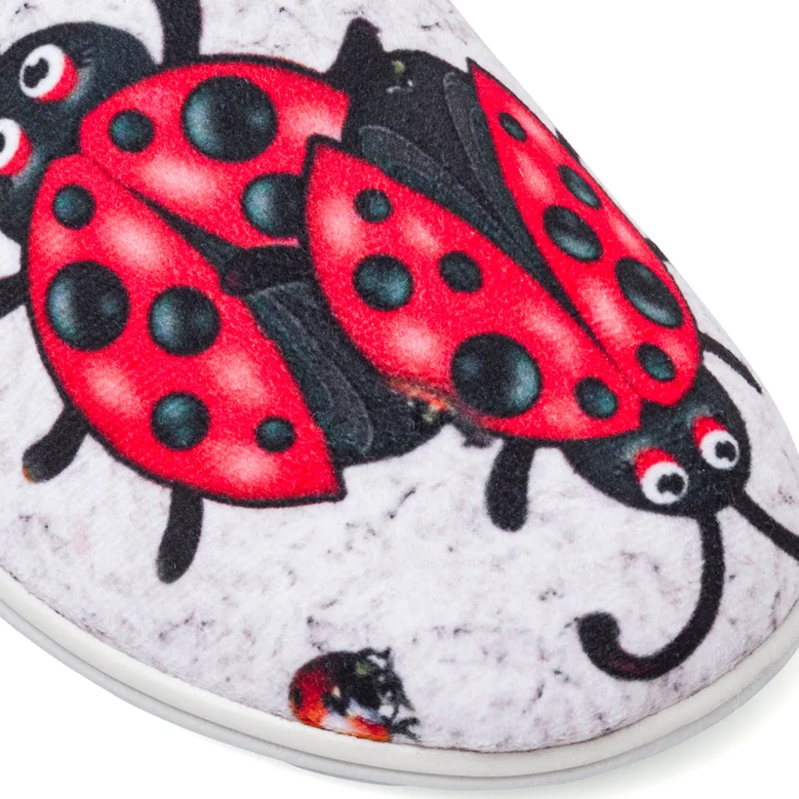 Pantofole grigie con stampa coccinella da Donna Italia Trend