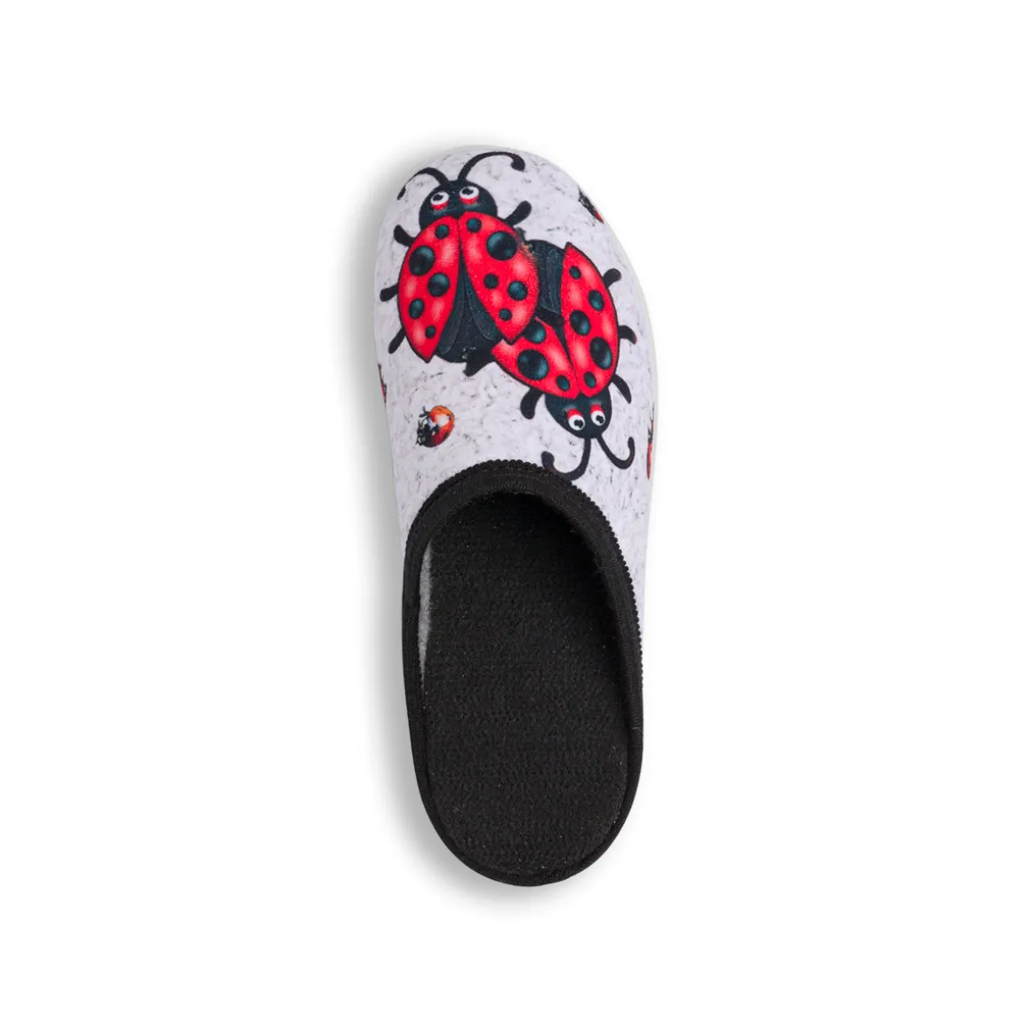Pantofole grigie con stampa coccinella da Donna Italia Trend