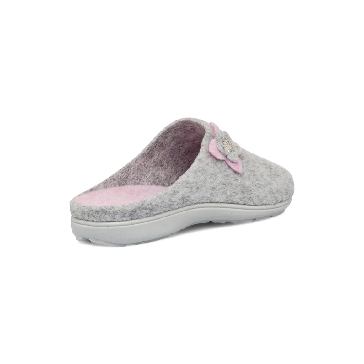 Pantofole grigie da Donna con fiore rosa Italia Trend