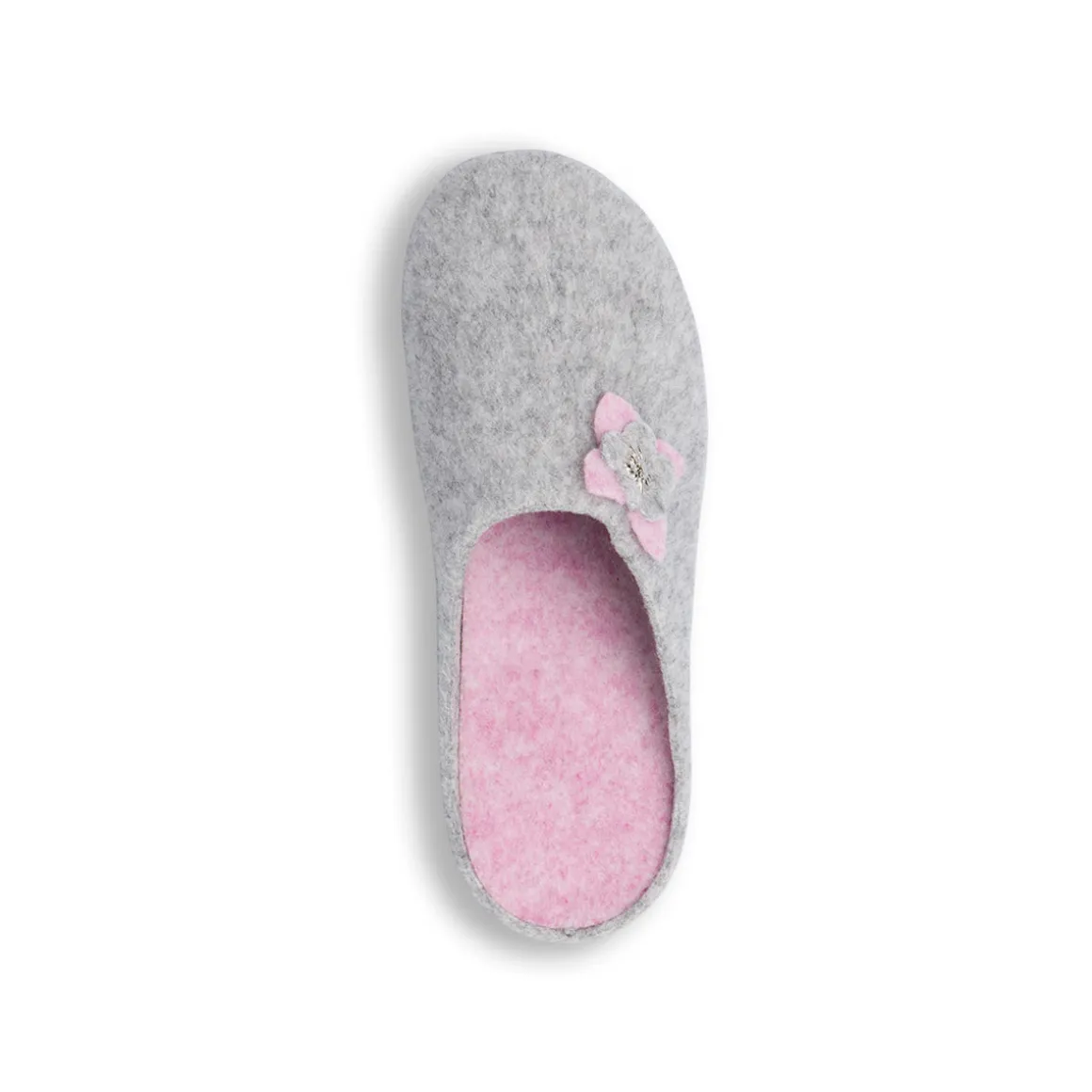Pantofole grigie da Donna con fiore rosa Italia Trend