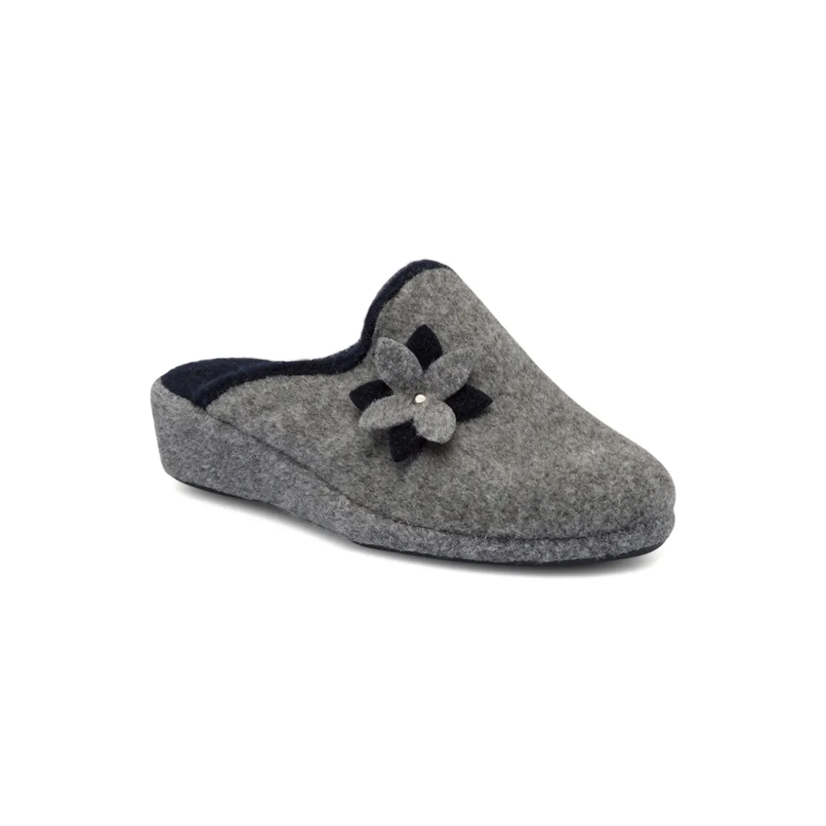 Pantofole grigie da donna con fiore Stilrosa