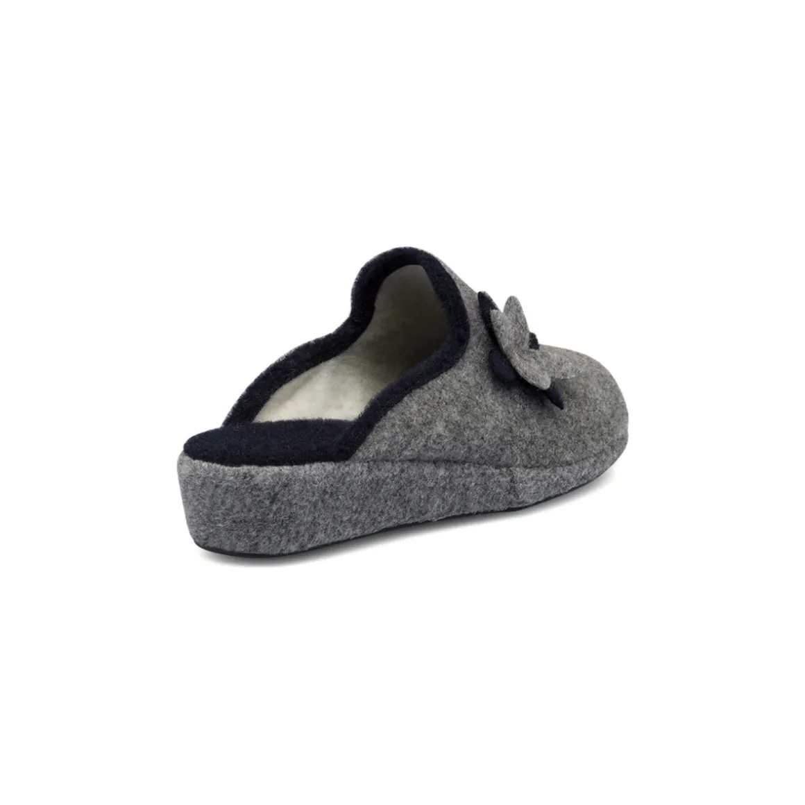 Pantofole grigie da donna con fiore Stilrosa