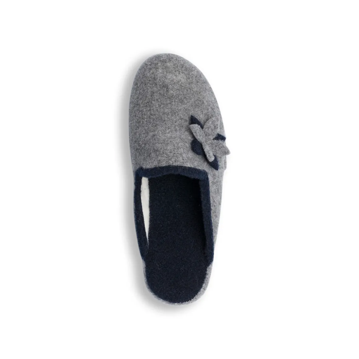 Pantofole grigie da donna con fiore Stilrosa