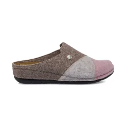 Pantofole in feltro bicolore rosa e beige da Donna Flex'is
