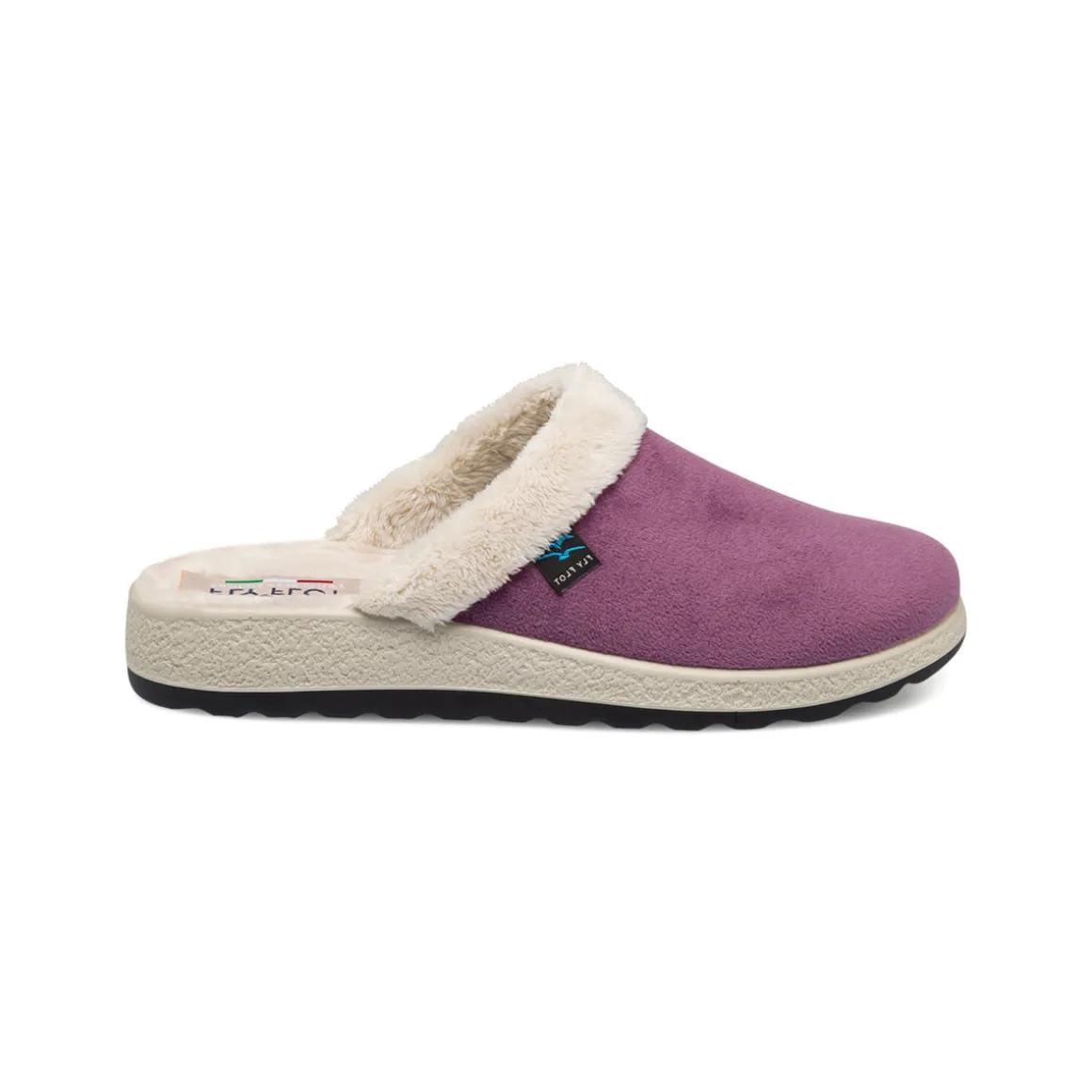 Pantofole lilla da donna con colletto imbottito Fly Flot
