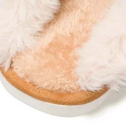 Pantofole marrone chiaro da donna con pelliccia sintetica Lora Ferres