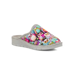 Pantofole multicolori da Donna con stampa gufi Italia Trend