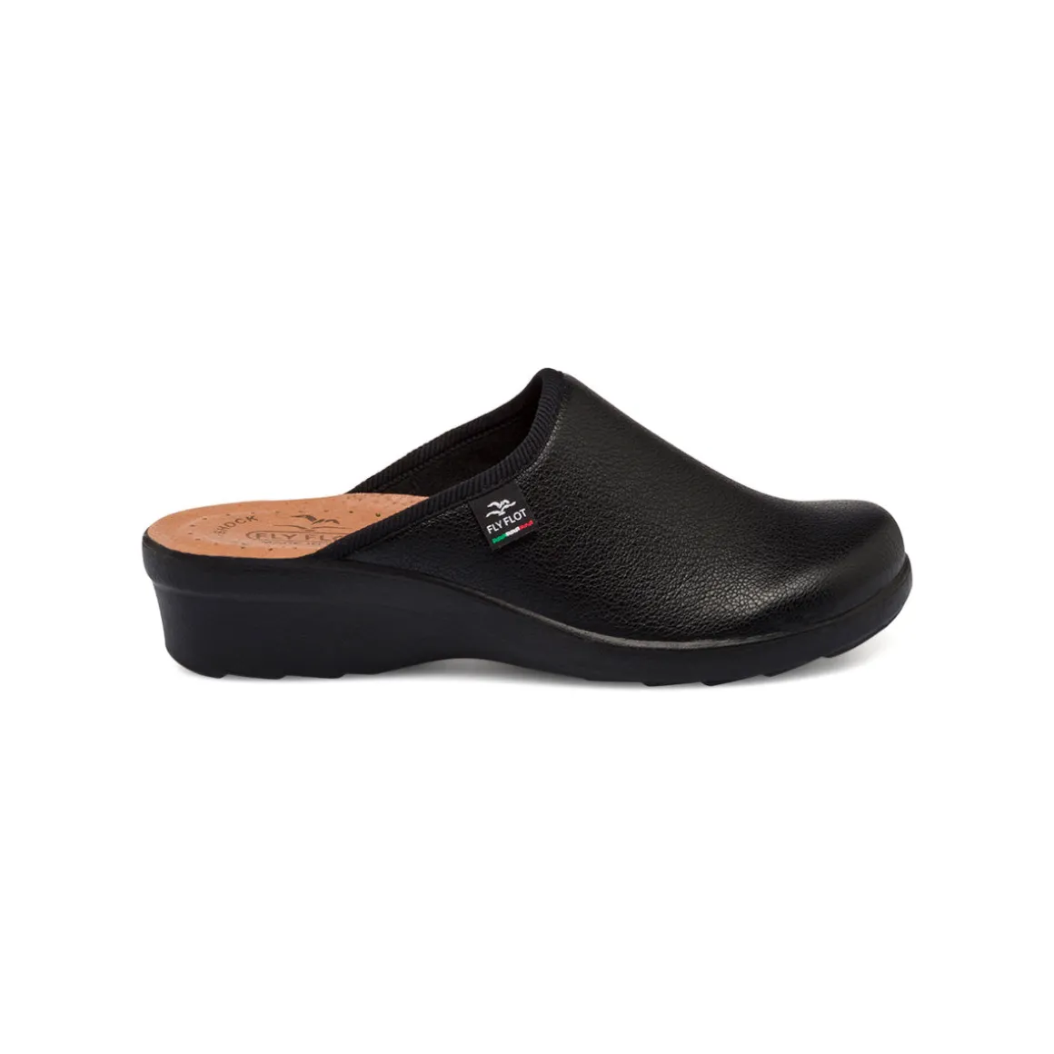 Pantofole nere da donna con sottopiede anti-shock Fly Flot