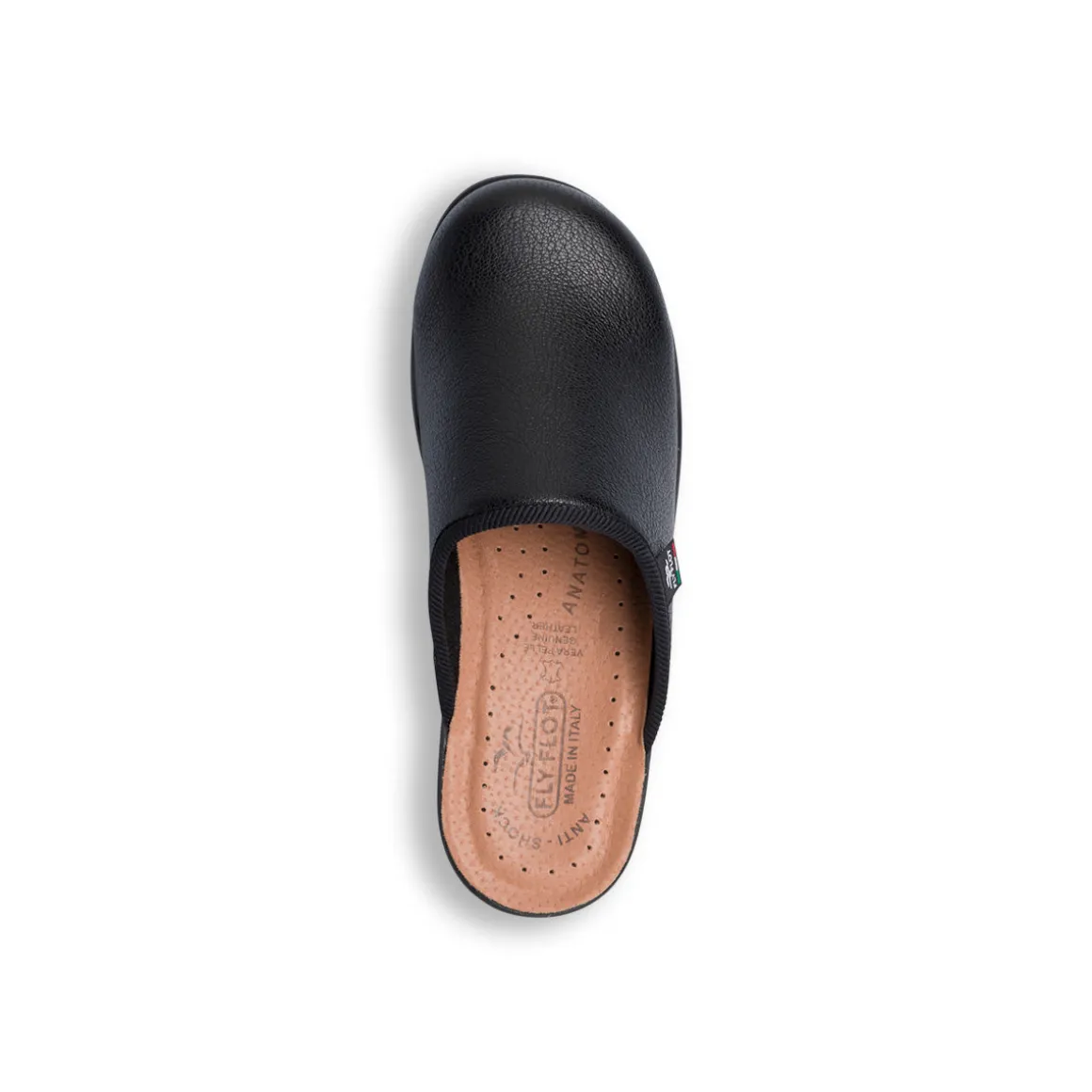 Pantofole nere da donna con sottopiede anti-shock Fly Flot