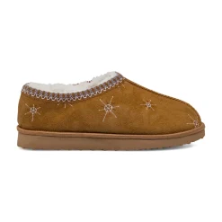Pantofole ocra da Donna con ricamo stelle Lora Ferres