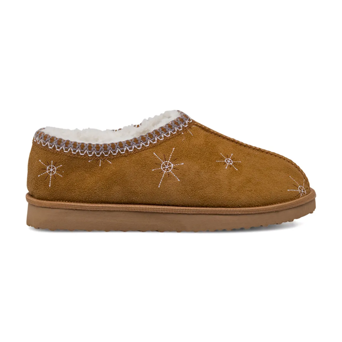 Pantofole ocra da Donna con ricamo stelle Lora Ferres