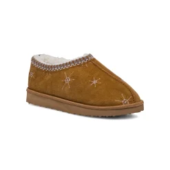 Pantofole ocra da Donna con ricamo stelle Lora Ferres