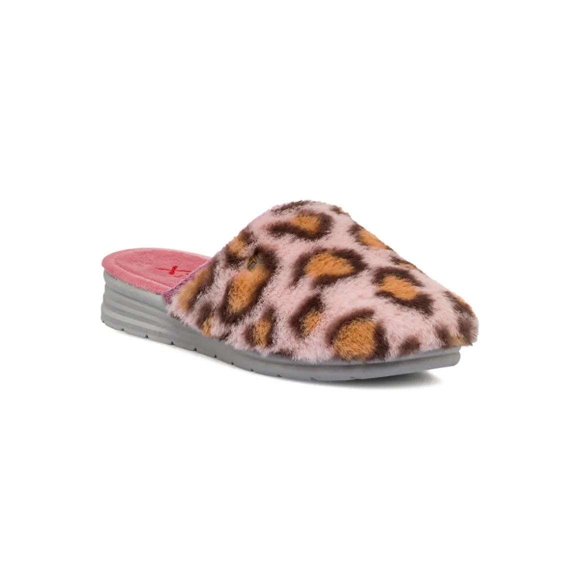 Pantofole rosa con dettaglio leopardato da Donna Tiglio