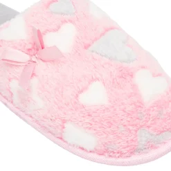 Pantofole rosa da Donna effetto pelliccia con fiocco Griff