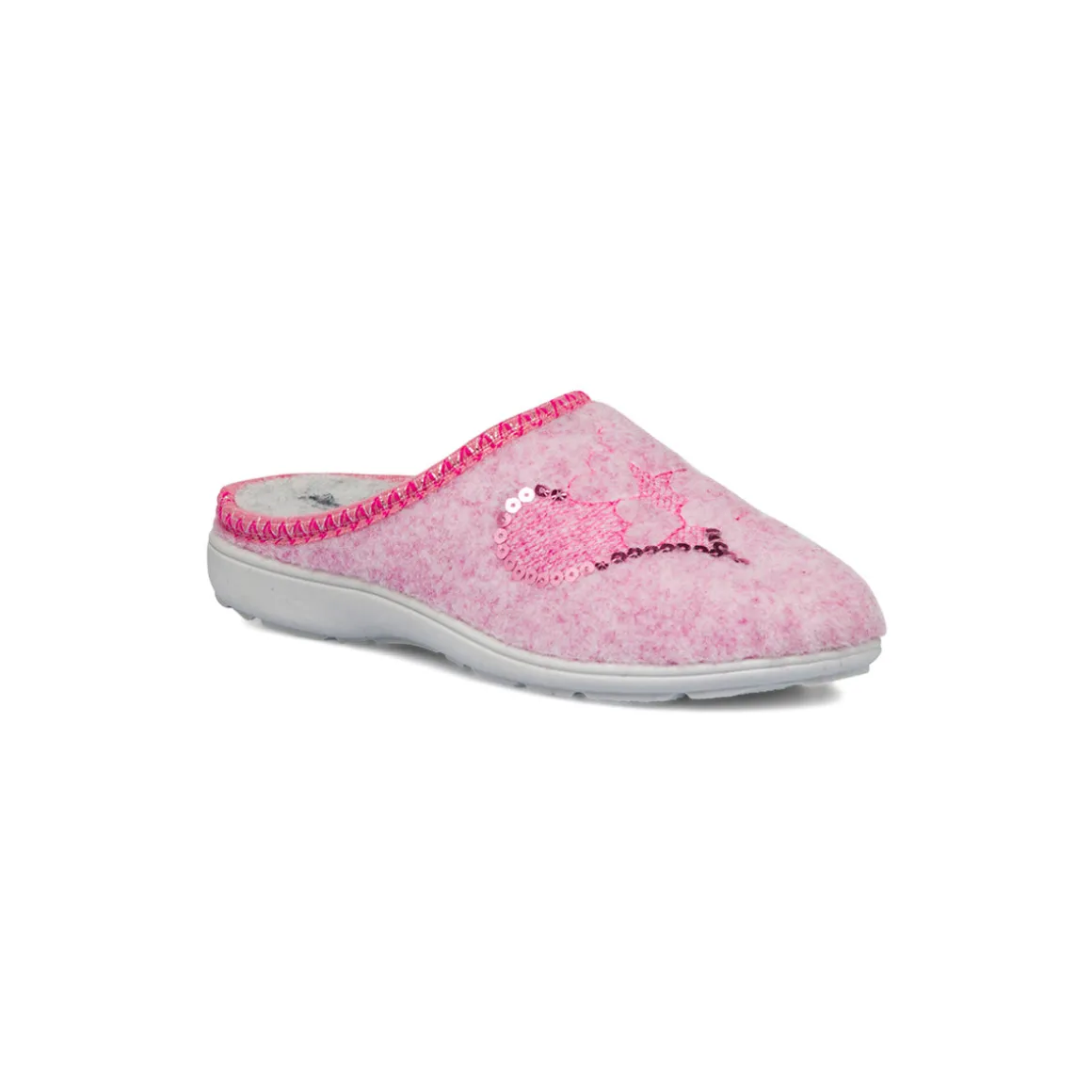 Pantofole rosa da Donna in tessuto con dettagli glitter Italia Trend