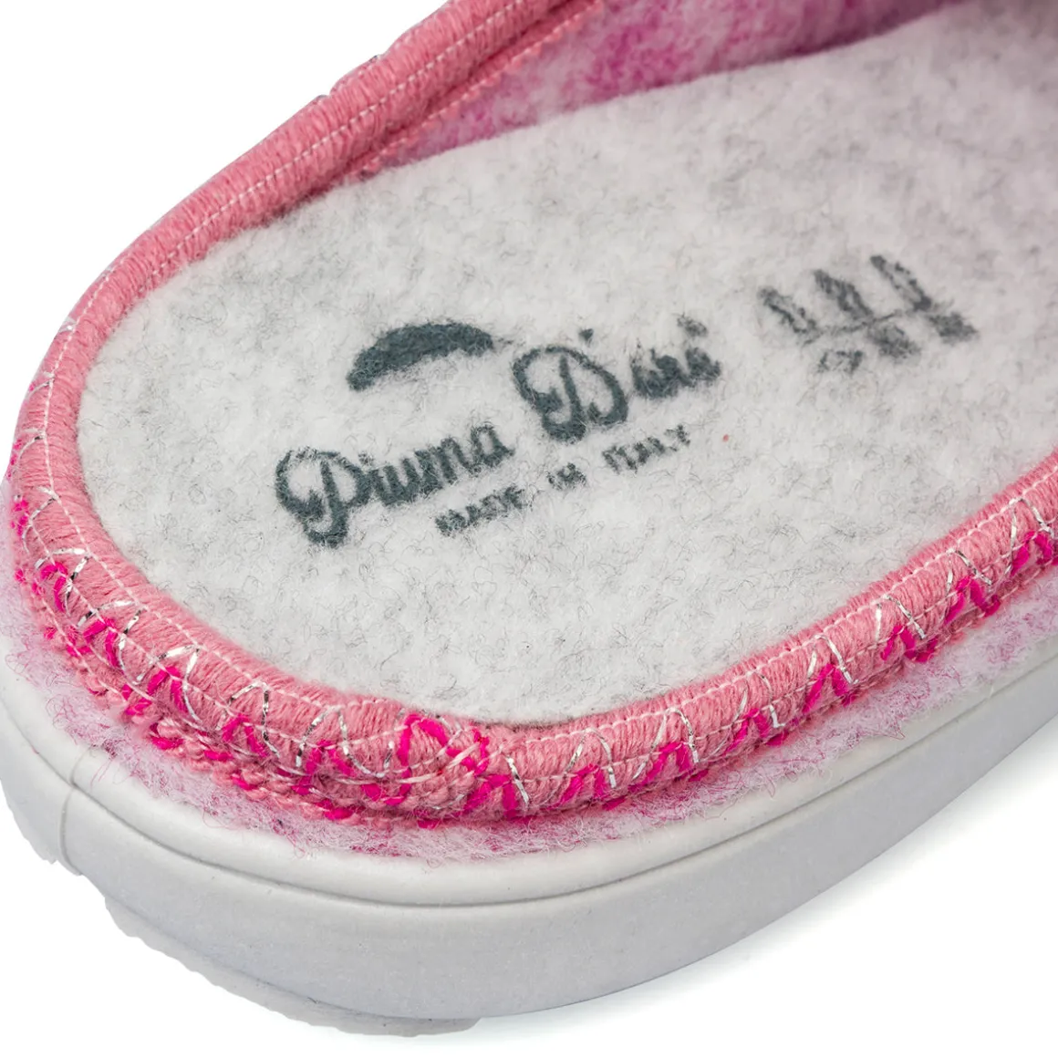 Pantofole rosa da Donna in tessuto con dettagli glitter Italia Trend