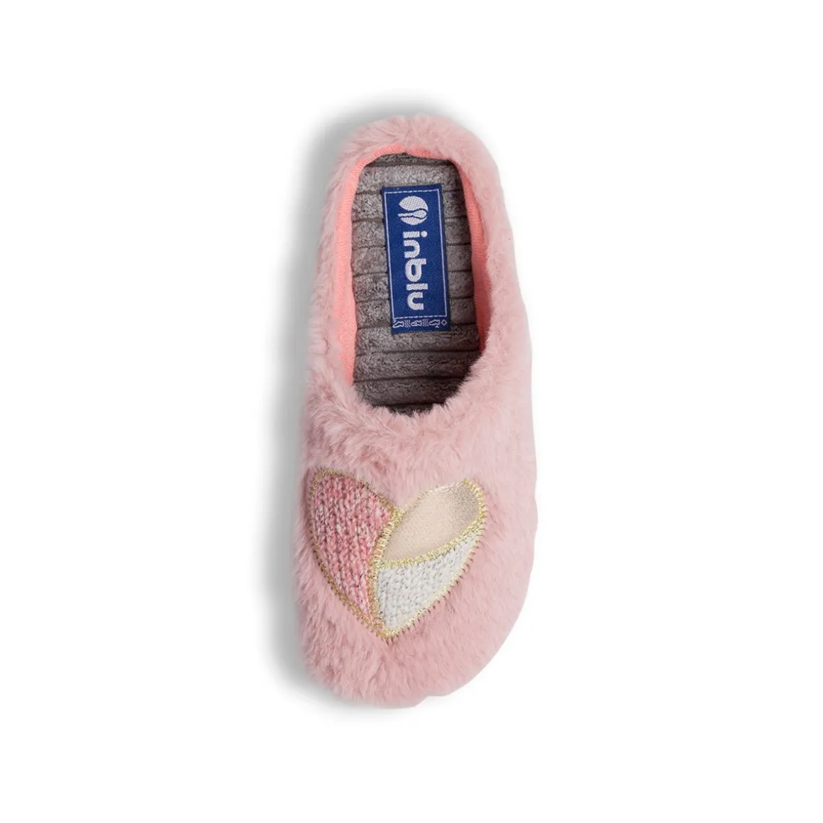 Pantofole rosa da Donna in tessuto con cuore Inblu