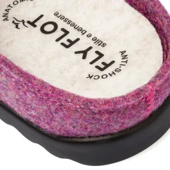 Pantofole rosa in tessuto da donna con sottopiede anti-shock Fly Flot