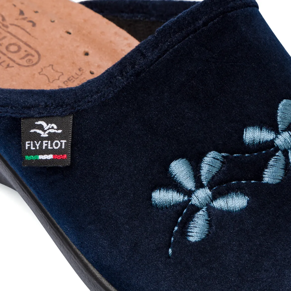 Pantofole sanitarie blu da Donna Fly Flot con fiori
