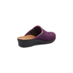 Pantofole viola da donna con ricamo floreale Fly Flot