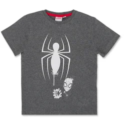 Pigiama corto grigio e rosso da bambino con stampa Spiderman Marvel
