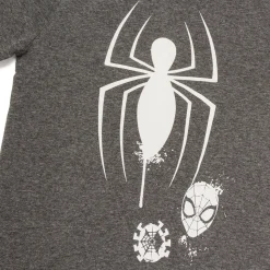 Pigiama corto grigio e rosso da bambino con stampa Spiderman Marvel