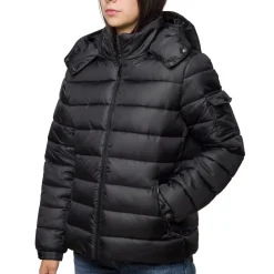 Piumino nero da donna con chiusura a zip Lora Ferres