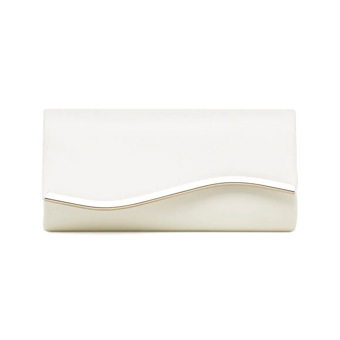 Pochette bianca da Donna con dettaglio in metallo e catena Lora Ferres