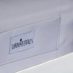 Pochette da donna argento con dettaglio strass e logo Lora Ferres
