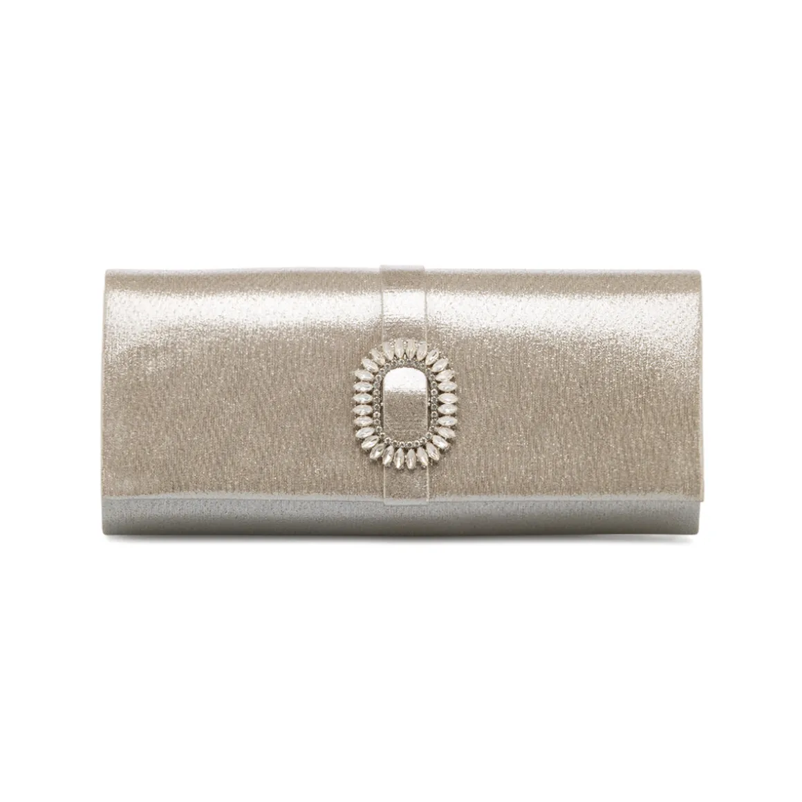Pochette da donna oro con dettaglio strass e logo Lora Ferres