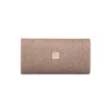 Pochette da donna oro rosa con glitter con logo Lora Ferres