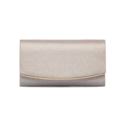 Pochette da donna oro rosa con glitter con logo Lora Ferres