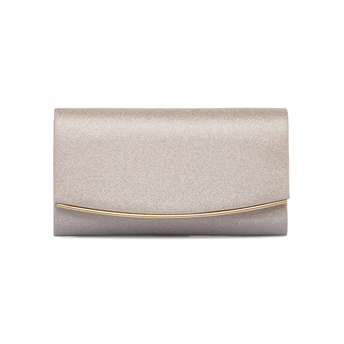 Pochette da donna oro rosa con glitter con logo Lora Ferres