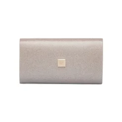 Pochette da donna oro rosa con glitter con logo Lora Ferres