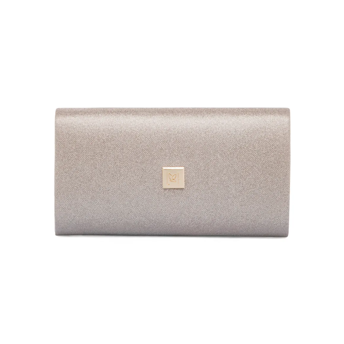 Pochette da donna oro rosa con glitter con logo Lora Ferres