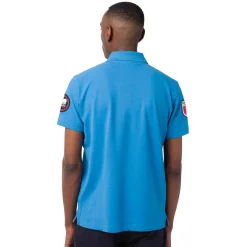 Polo Azzurra da Uomo in Cotone con Ricami e dettagli Canada Trail