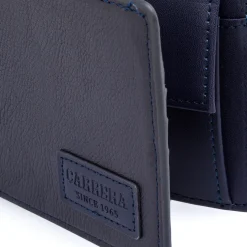 Portafoglio Blu da Uomo con doppio scomparto e logo cucito frontale Carrera Jeans