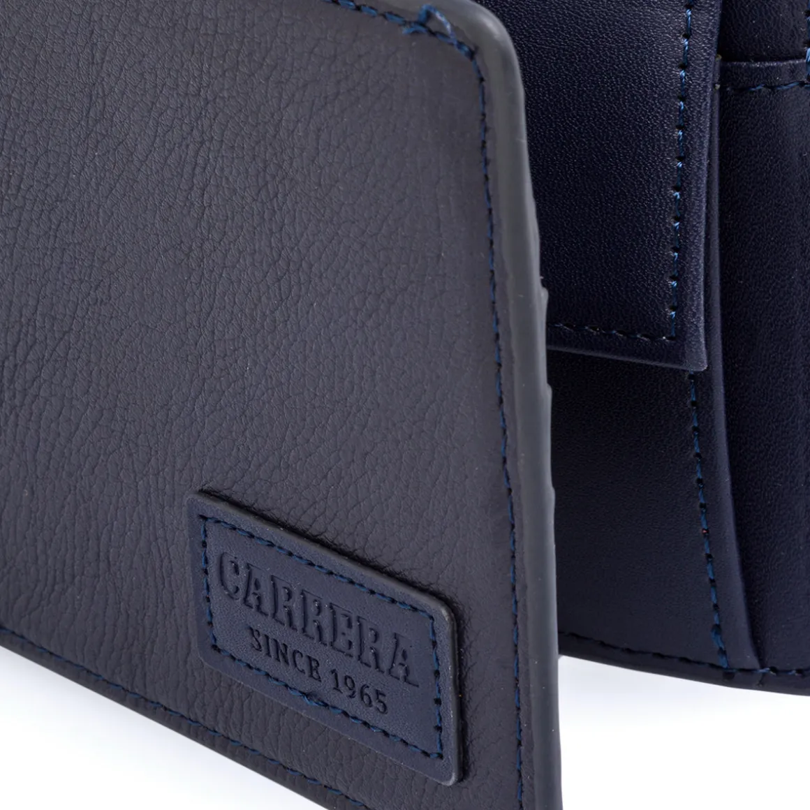 Portafoglio Blu da Uomo con doppio scomparto e logo cucito frontale Carrera Jeans