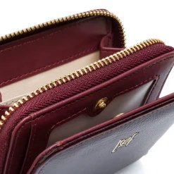 Portafoglio bordeaux con zip da Donna Lora Ferres